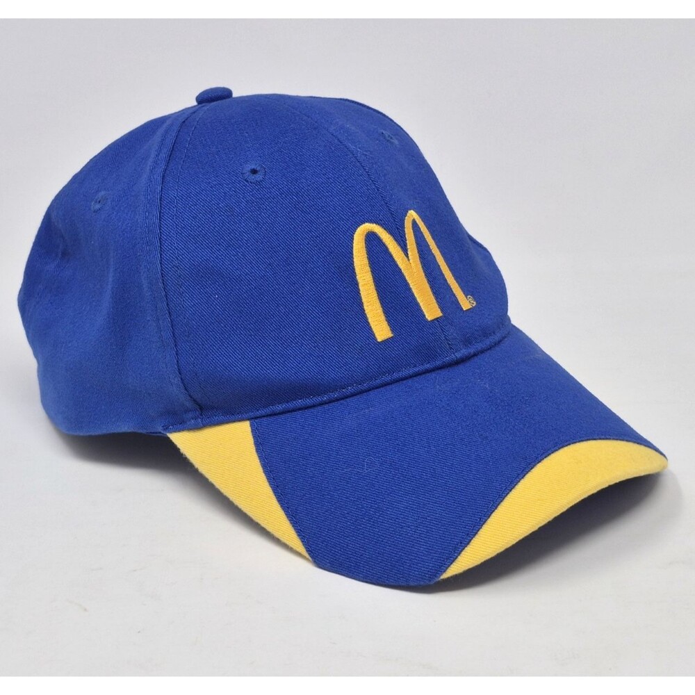 McDonald’s Employee Strapback Hat Cap Blue w\ Yellow Embroidered Logo